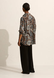 Long Sleeve Silk Shirt - Dahlia - Matteau